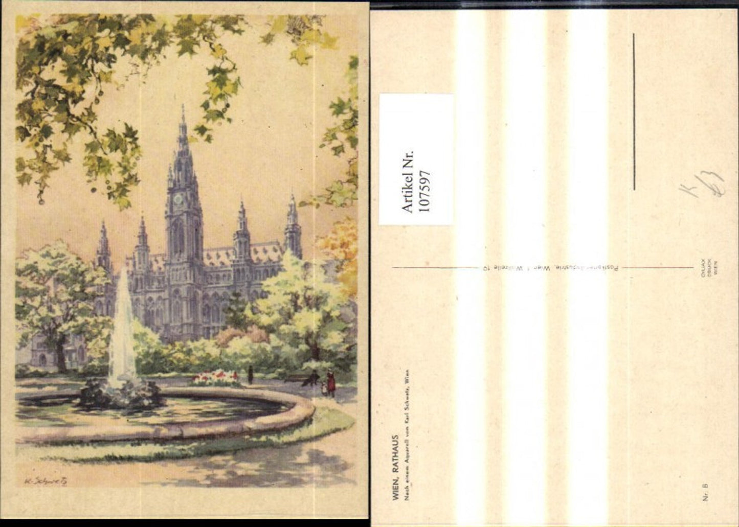 107597,Künstler Ak Karl Schwetz Wien Rathaus