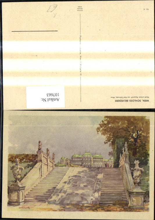 107663,Künstler Ak Karl Schwetz Wien Schloss Belvedere