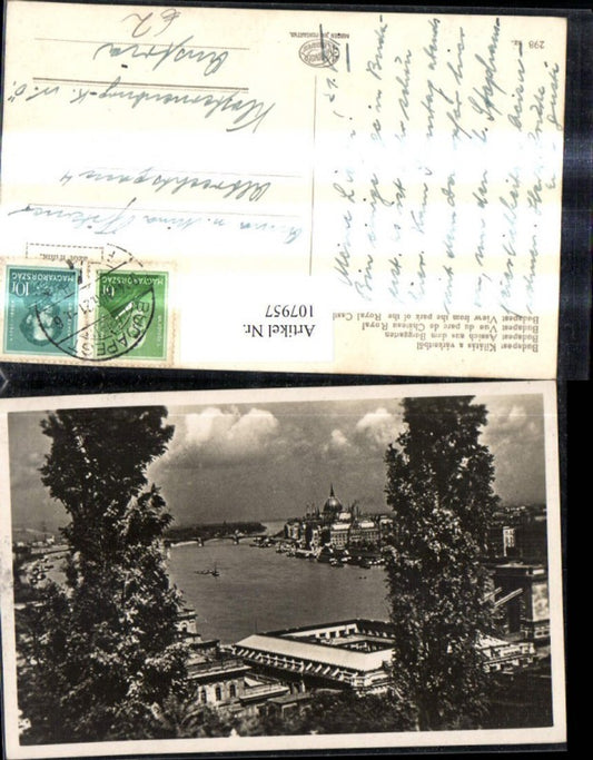 107957,Budapest Aussicht a. d. Burggarten Kilatas a varkertböl