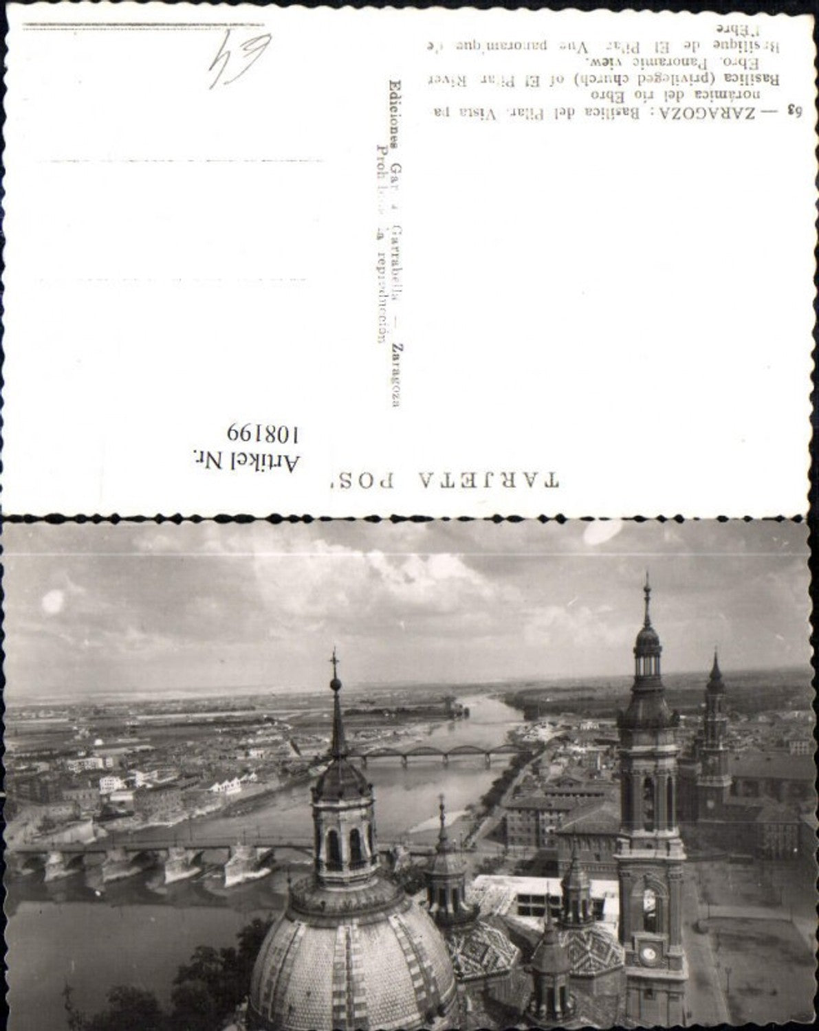 108199,Zaragoza Basilica del Pilar Vista panorama del rio Ebro