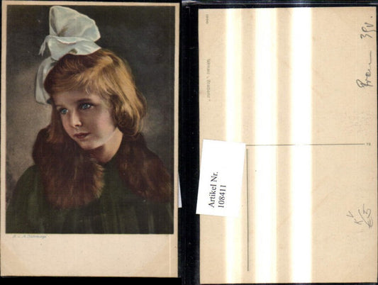 108411,Künstler Ak R. u. M. Dührkoop Mädchen Frau Portrait Haarschleife pub Wenau 1900