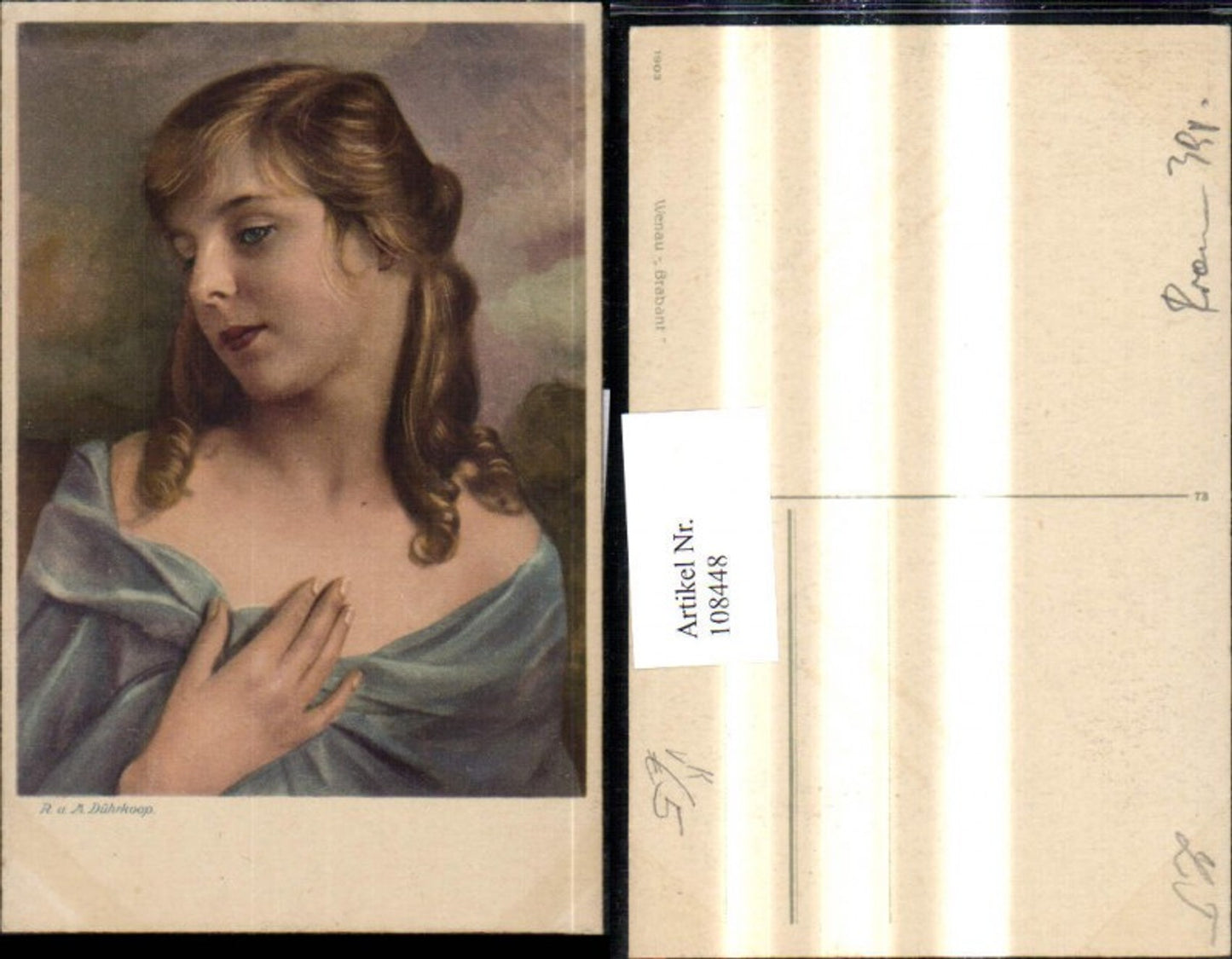 108448,Künstler Ak R. u. M. Dührkoop Mädchen Frau Portrait pub Wenau 1903