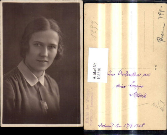 108510,Foto Ak Frau Portrait pub Atelier d. Westens Dortmund