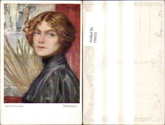 108856,Künstler Ak Raimund Germela Versonnen Frau Portrait