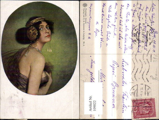 109022,Künstler Ak Pausinger Salome Frau Haarschmuck Kopfschmuck
