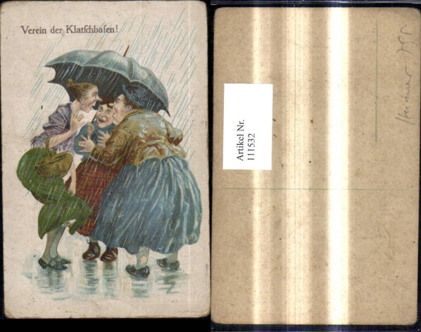 111532,Frauenfeindlich Karikatur Verein d. Klatschbasen Regenschirm