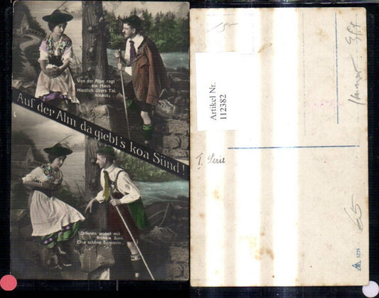 112382,Scherz Humor Frau Mann Tracht Spruch Auf d. Alm da gibst koa Sünd