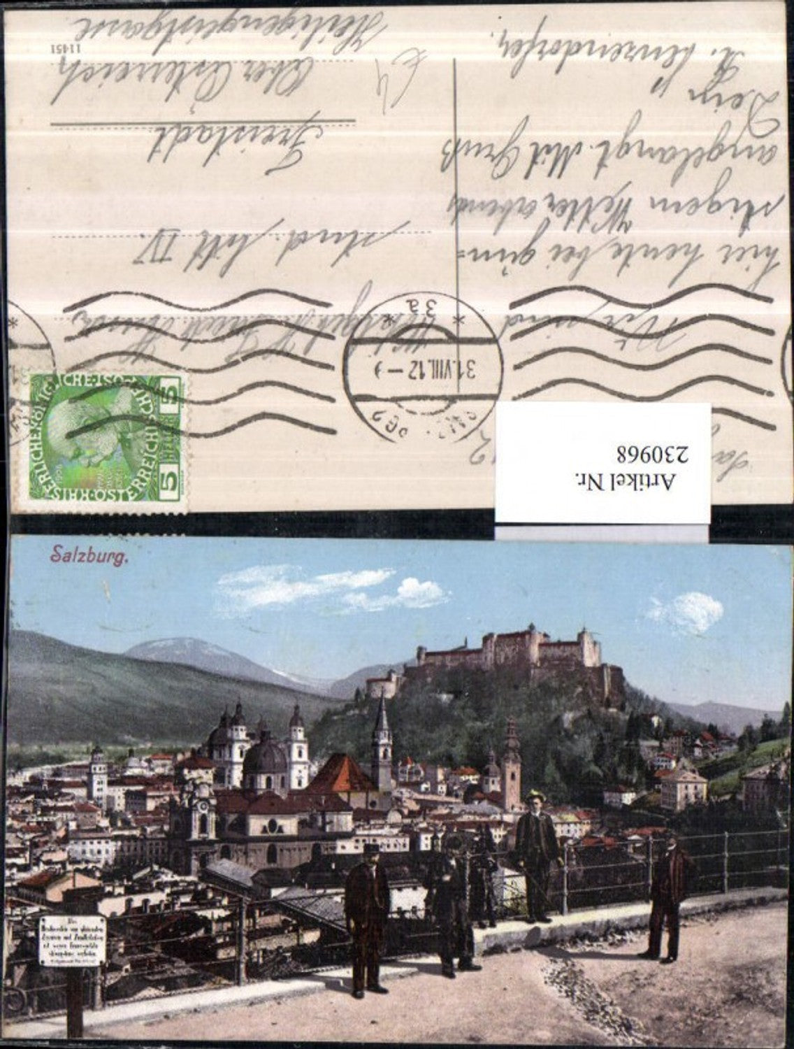 230968,Salzburg Teilansicht Kirchen m. Festung