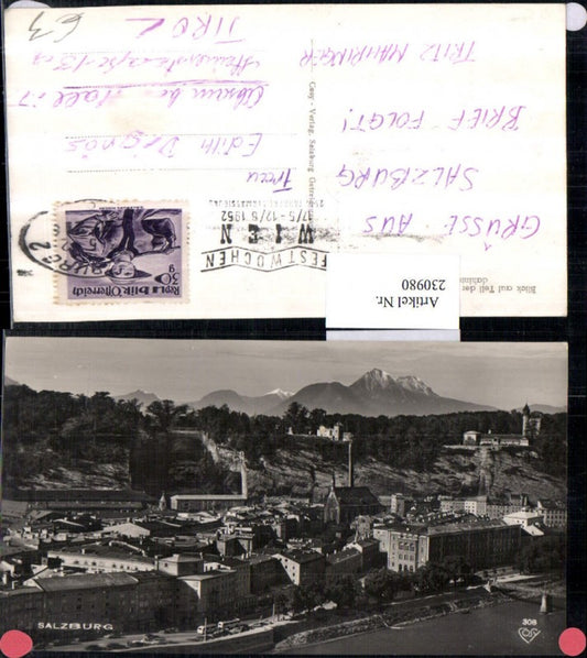 230980,Salzburg Blick auf Teil d. Altstadt m. Mönchsberg dahinter Hochstauffen
