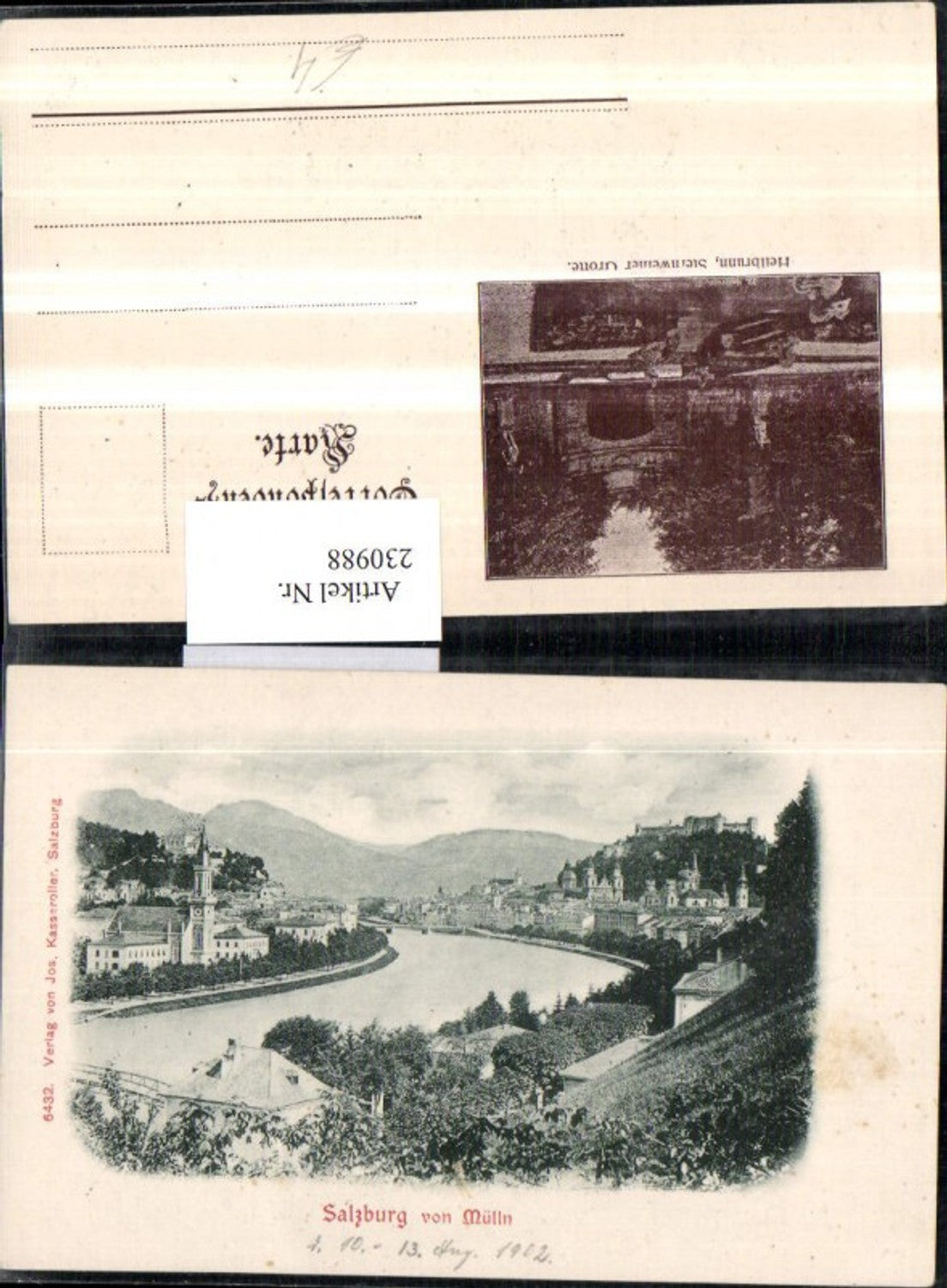 230988,Salzburg Teilansicht v. Mülln Rückseite Hellbrunn Sternweiher Grotte