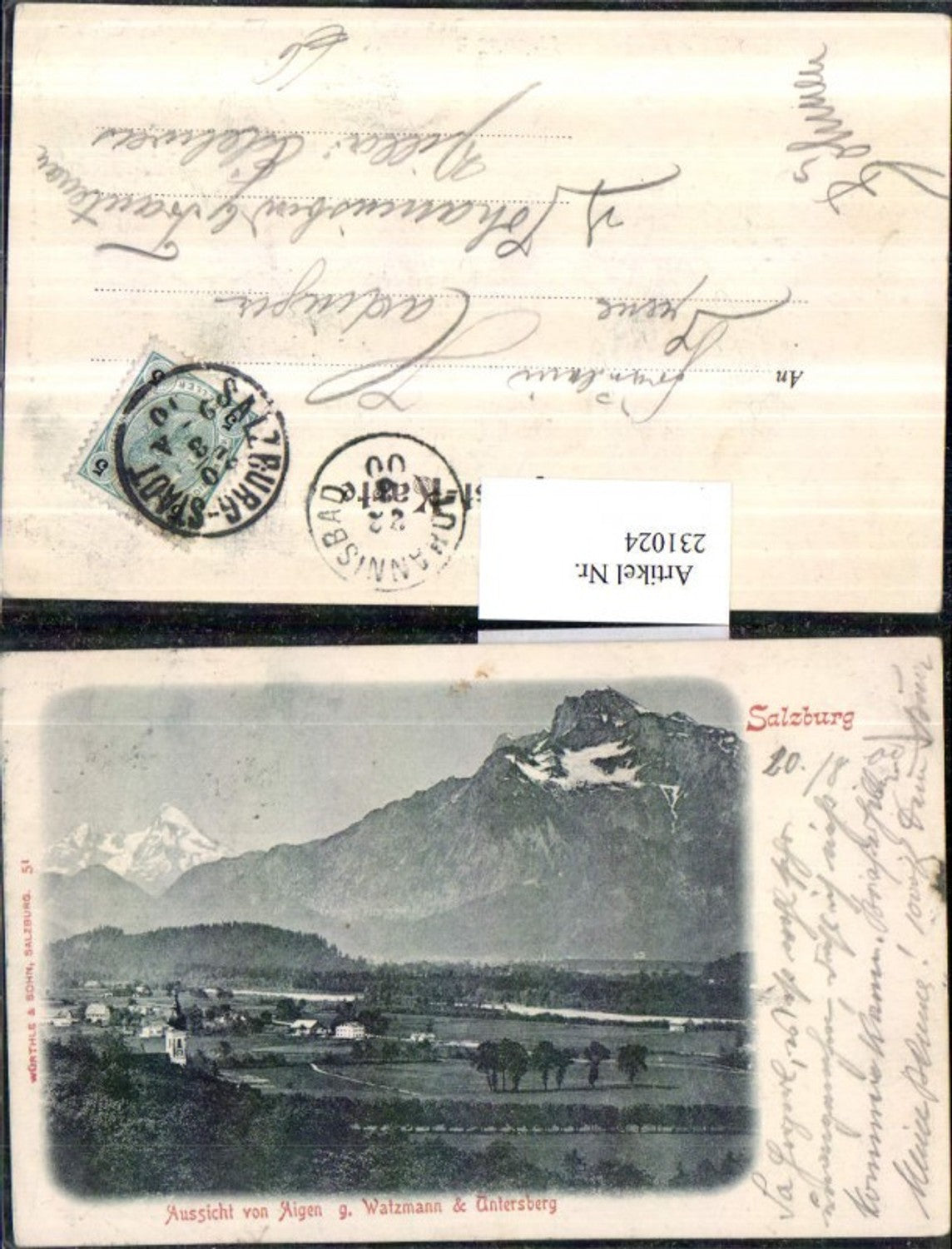 231024,Salzburg Aussicht v. Aigen geg. Watzmann u. Untersberg