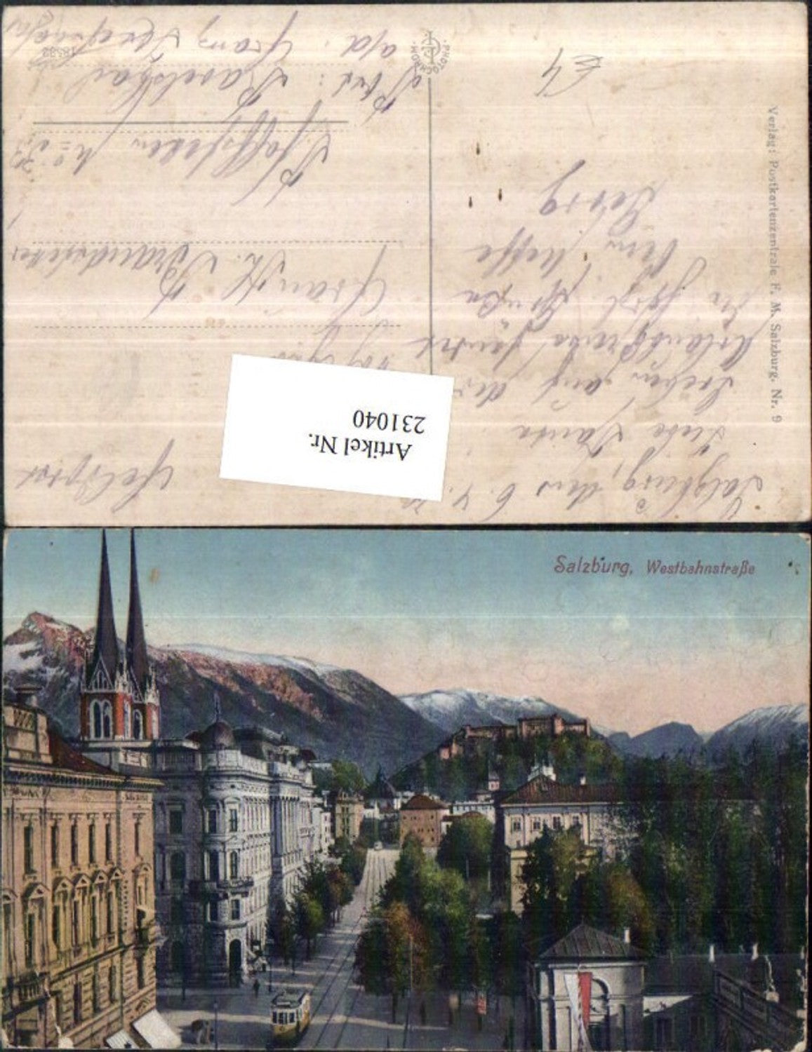 231040,Salzburg Westbahnstraße m. Blick auf d. Festung