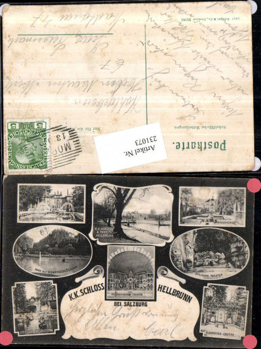 231073,Salzburg K. k. Schloss Hellbrunn Grotten Park Mechanisches Theater Wasserkünste Mehrbildkarte