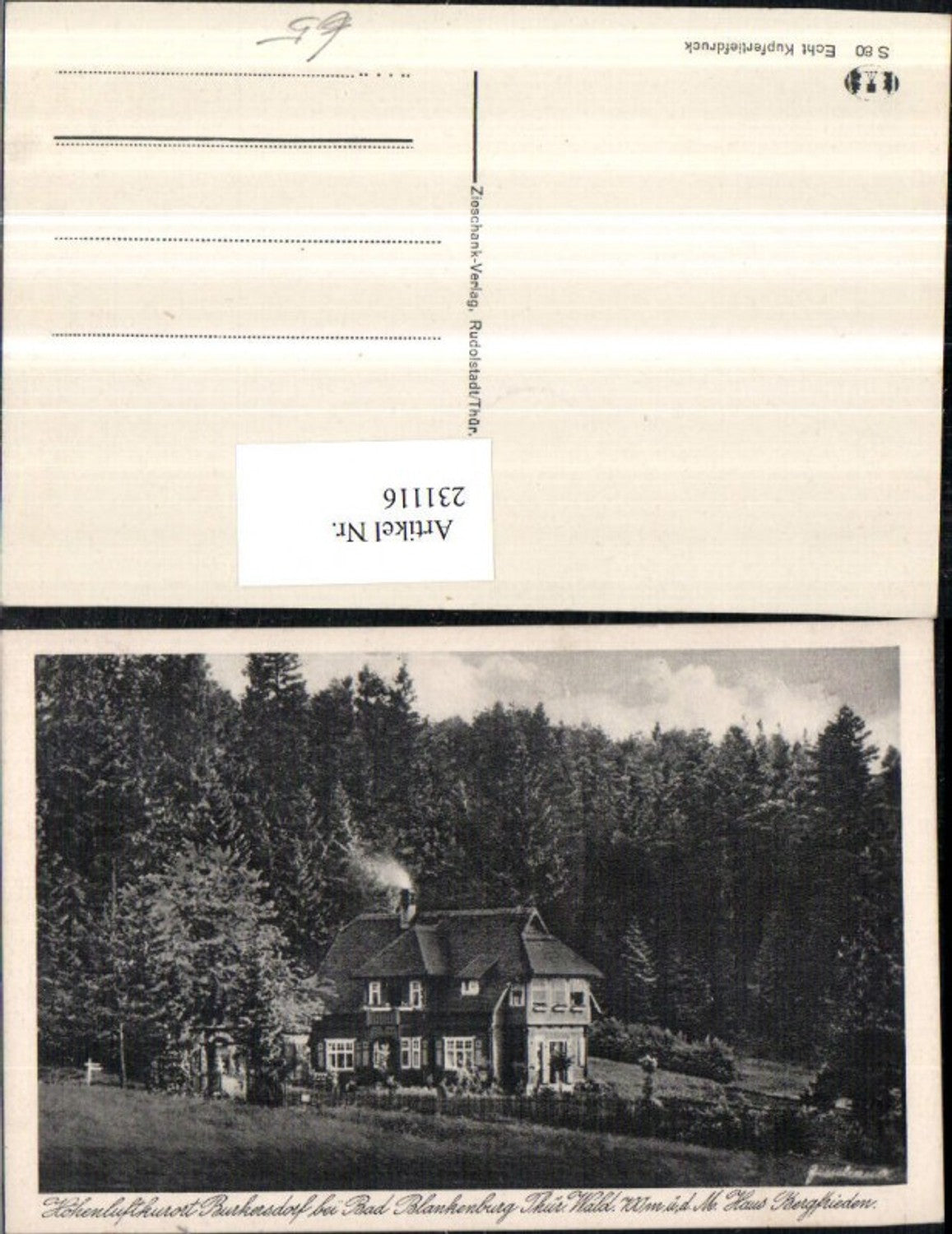 231116,Burkersdorf b. Bad Blankenburg im Thüringer Wald Haus Bergfrieden