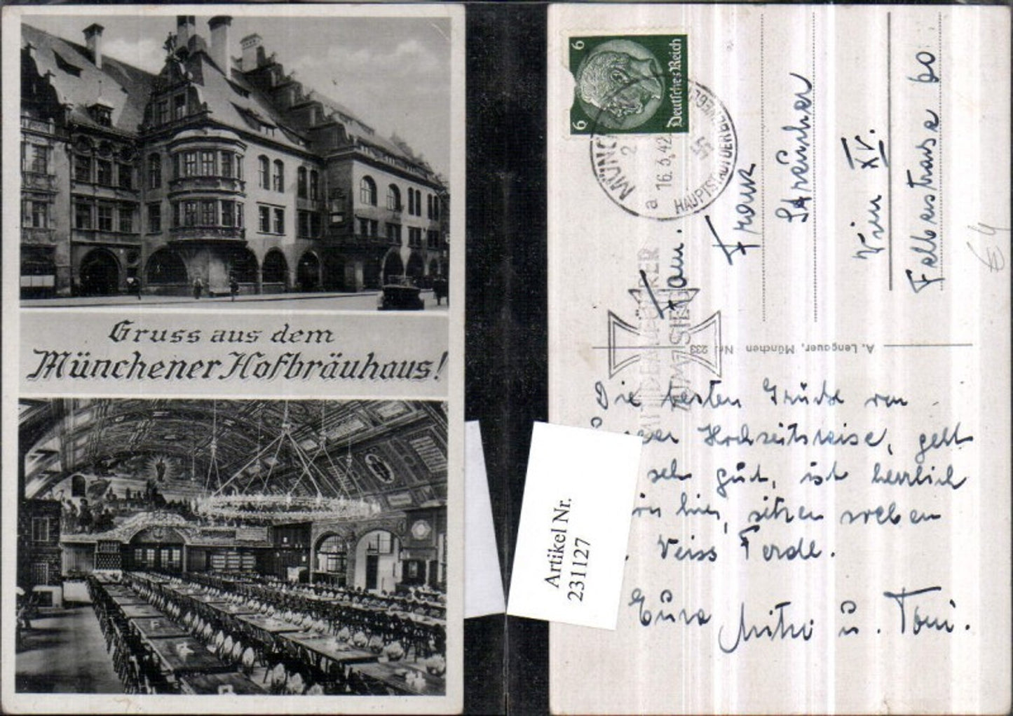 231127,München Gruß aus d. Münchner Hofbräuhaus Brauhaus Mehrbildkarte