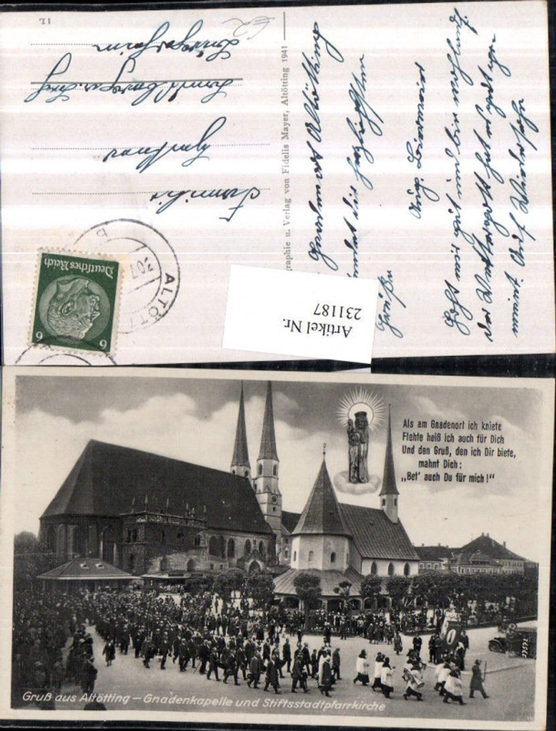 231187, Greetings from Altötting Chapel of Grace and Collegiate Church Church of the Miraculous Image Procession