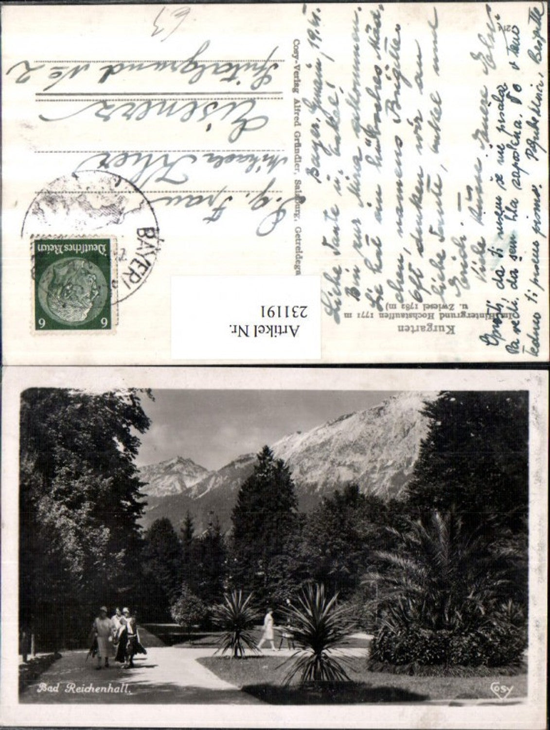 231191,Bad Reichenhall Kurgarten Partie m. Hochstauffen u. Zwiesel