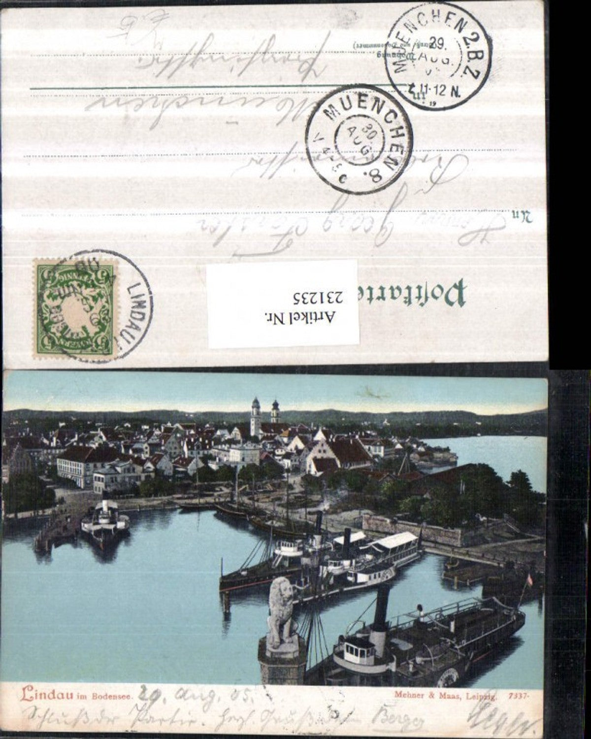 231235,Lindau im Bodensee Teilansicht Hafen Dampfer Schiffe