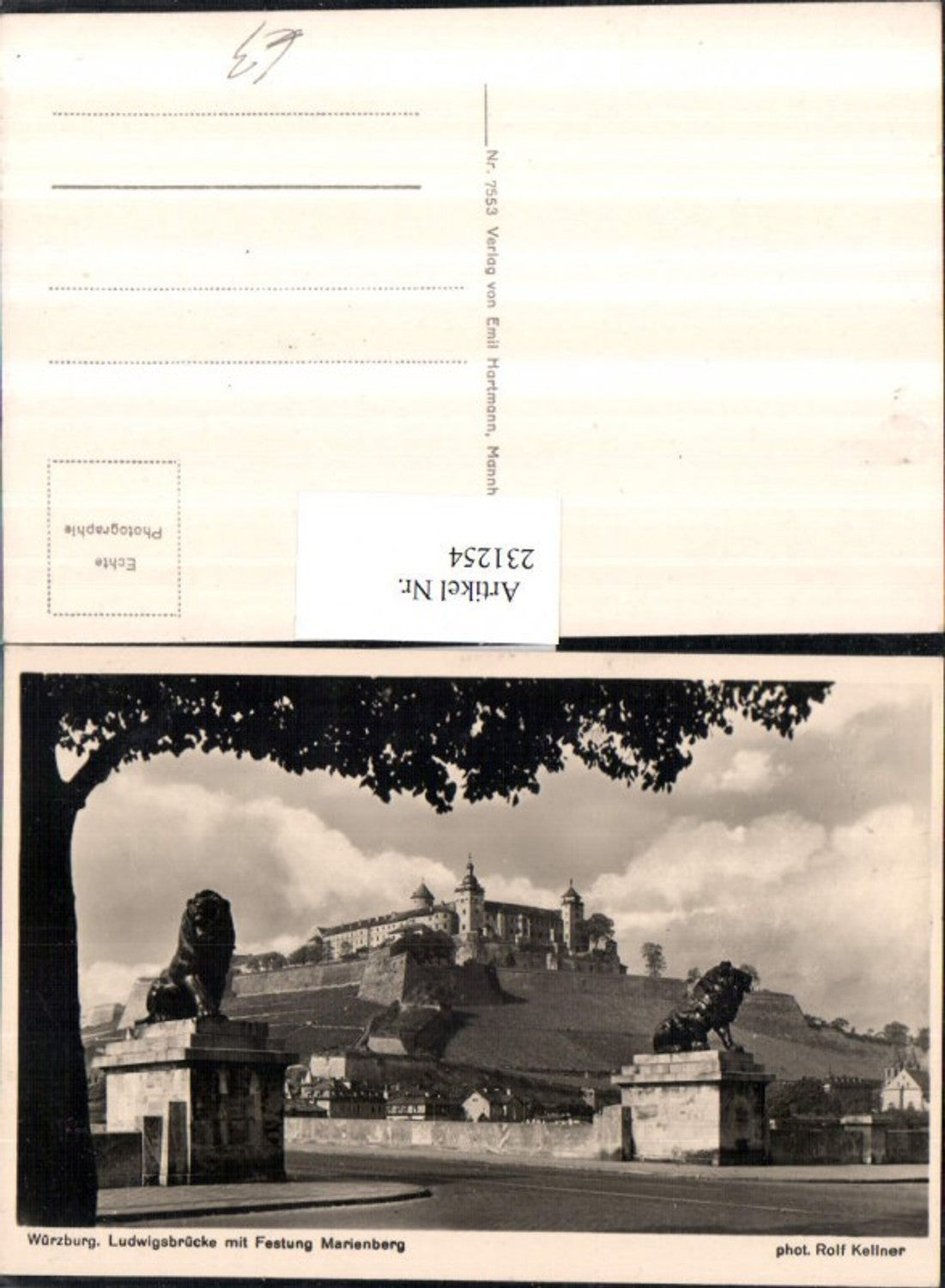 231254,Würzburg Ludwigsbrücke Brücke m. Festung Marienberg