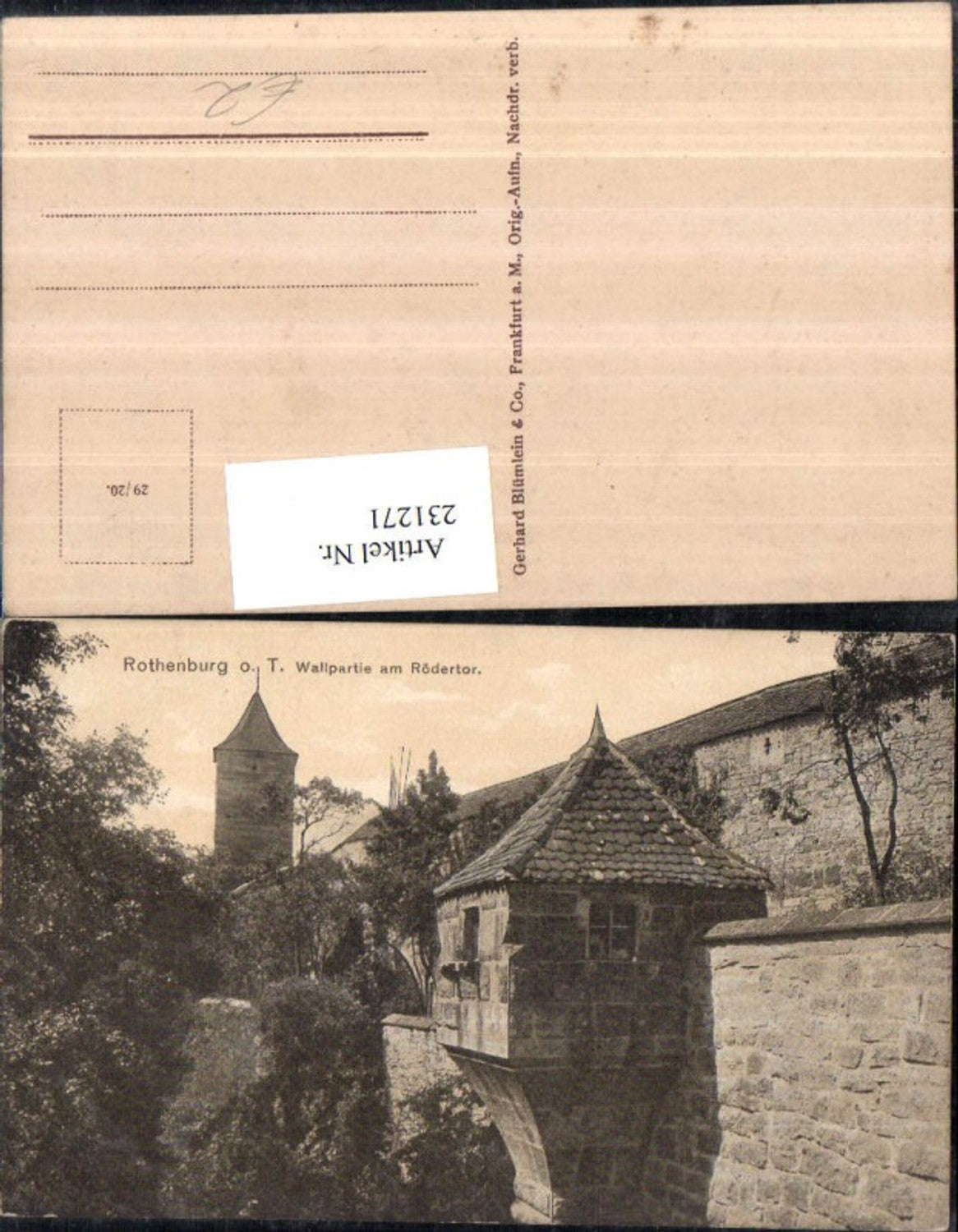 231271,Rothenburg ob d. Tauber Wallpartie am Rödertor Turm