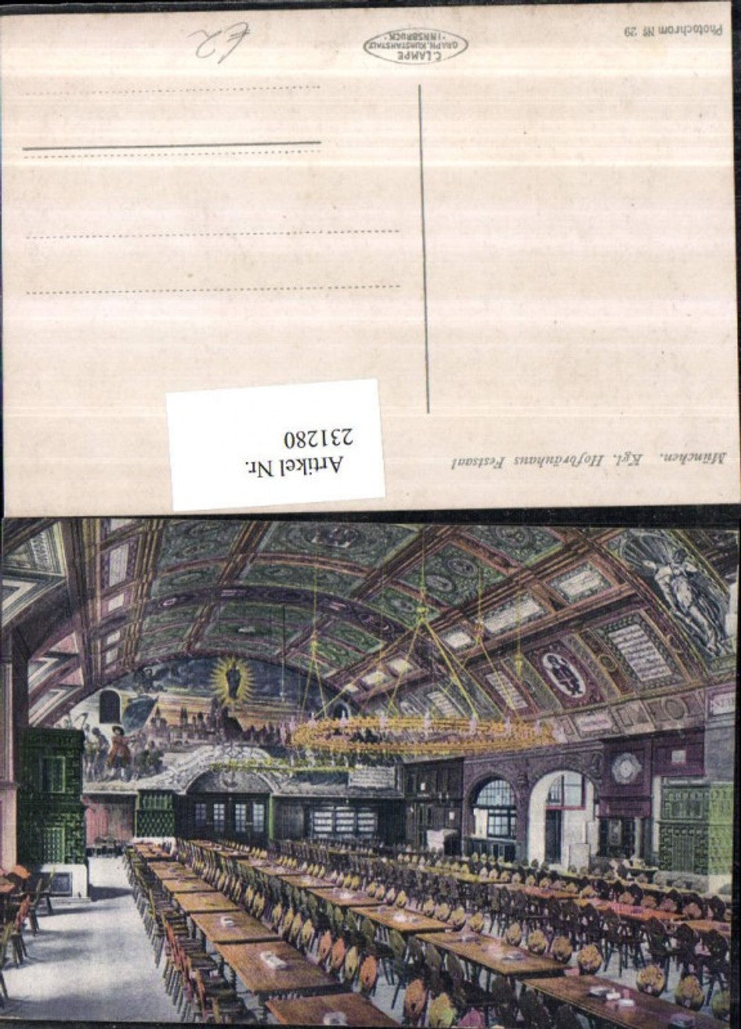 231280,München Königliches Hofbräuhaus Brauhaus Festsaal Innenansicht