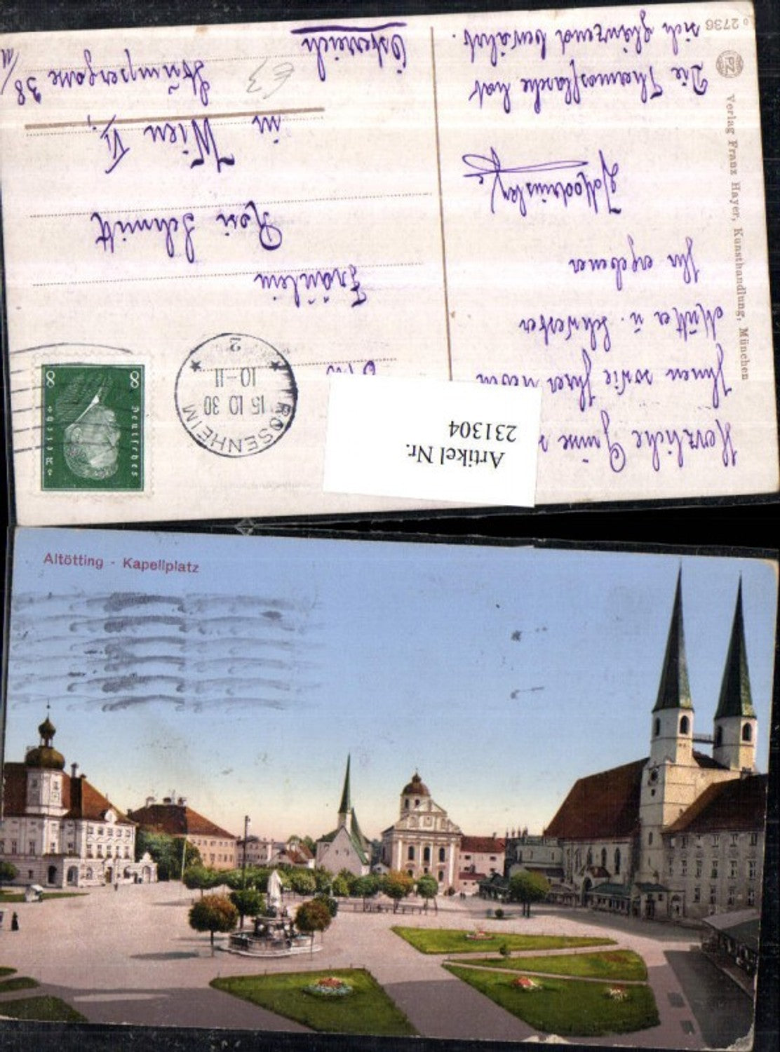 231304,Altötting Kapellplatz Platz Kirche Kapelle Denkmal Brunnen