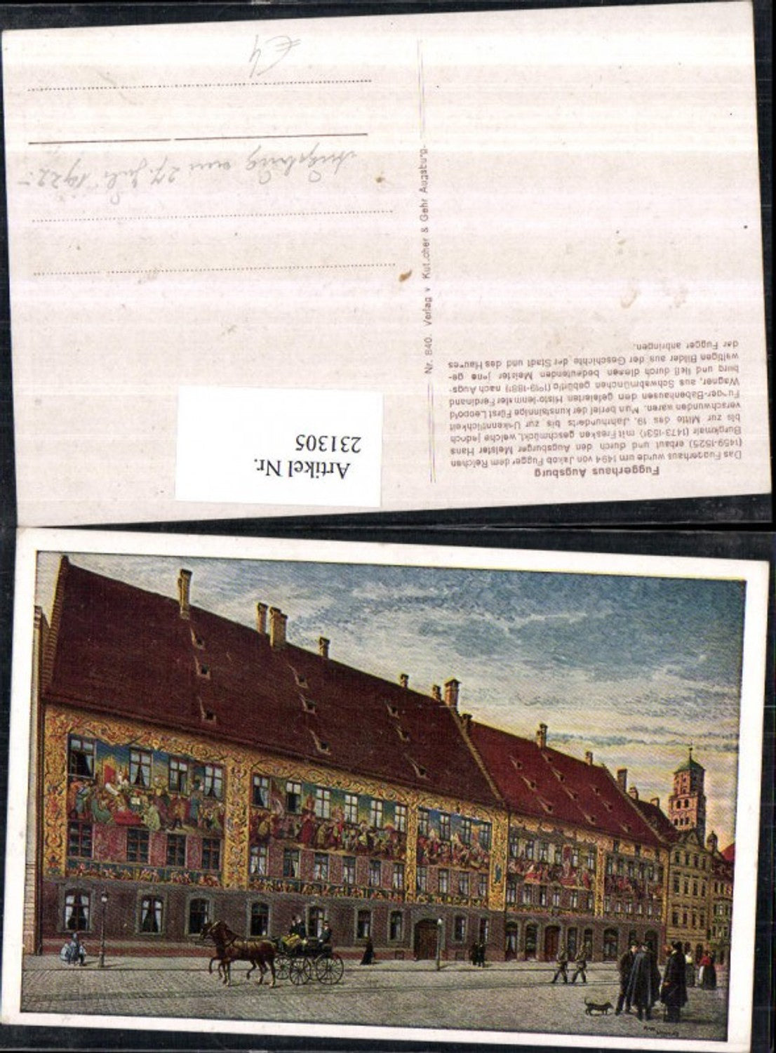 231305,Künstler AK Karl Nicola Augsburg Fuggerhaus