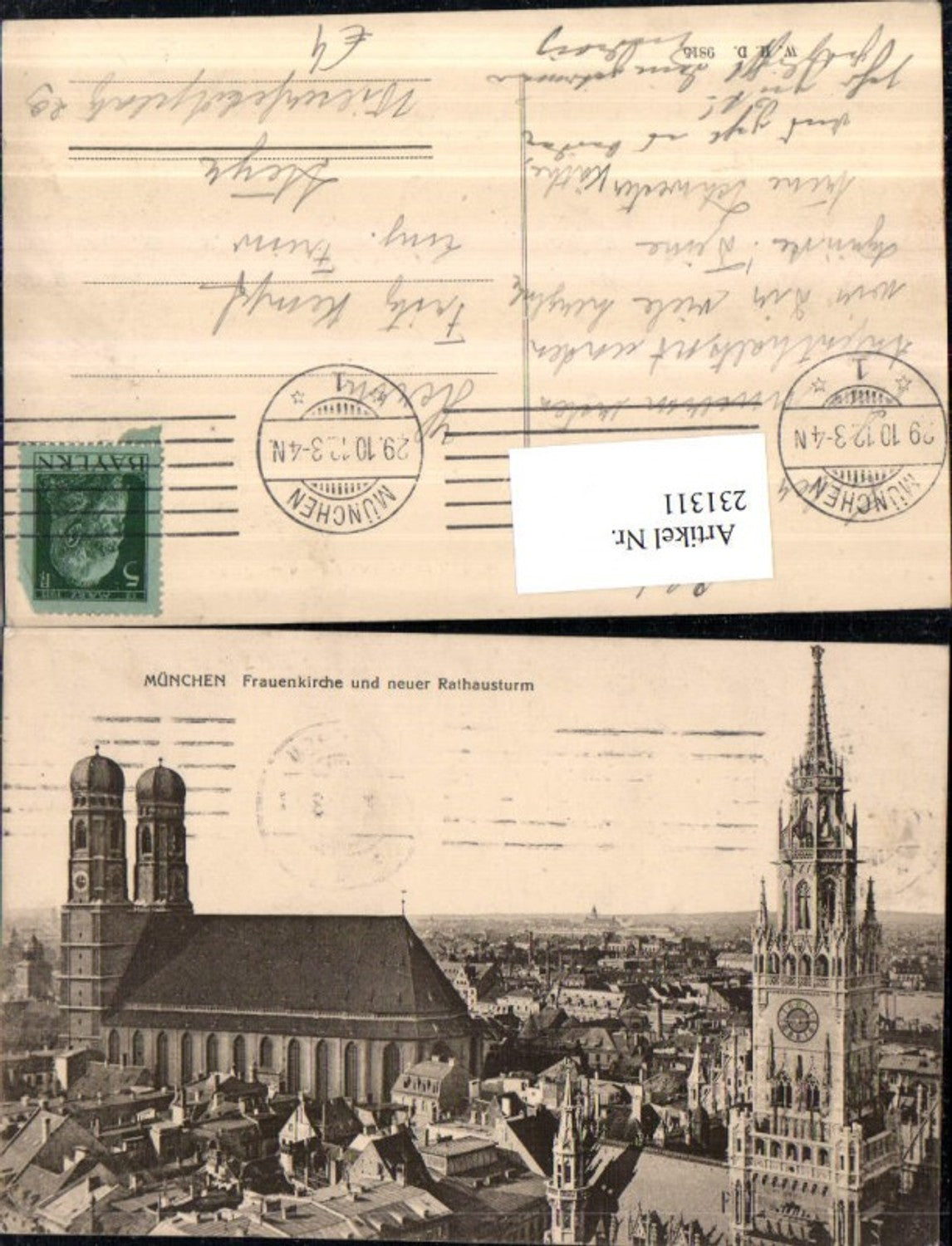 231311,München Frauenkirche Kirche u. Neuer Rathausturm Turm