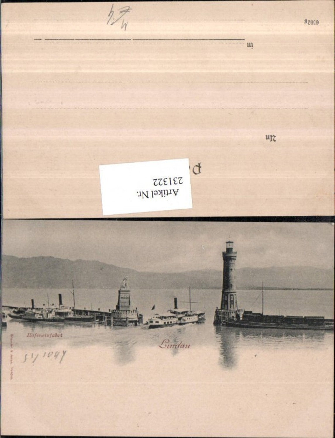 231322,Lindau im Bodensee Hafeneinfahrt Leuchtturm Dampfer