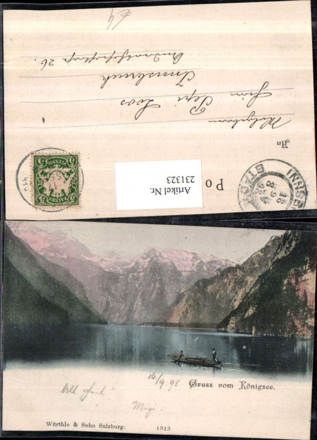 231323,Gruß v. Königssee b. Schönau Bergkulisse