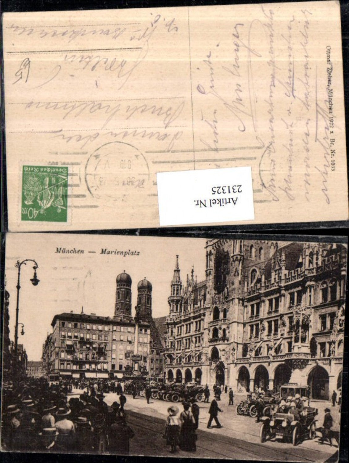 231325,München Marienplatz Straßenansicht Automobile Frauenkirche