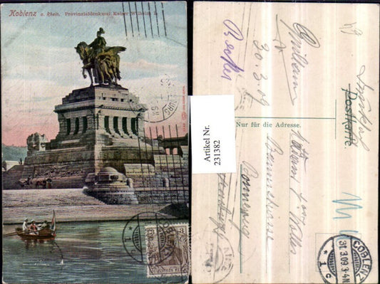 231382,Koblenz a. Rhein Provinzdenkmal Denkmal Kaiser Wilhelm 1 am Deutschen Eck