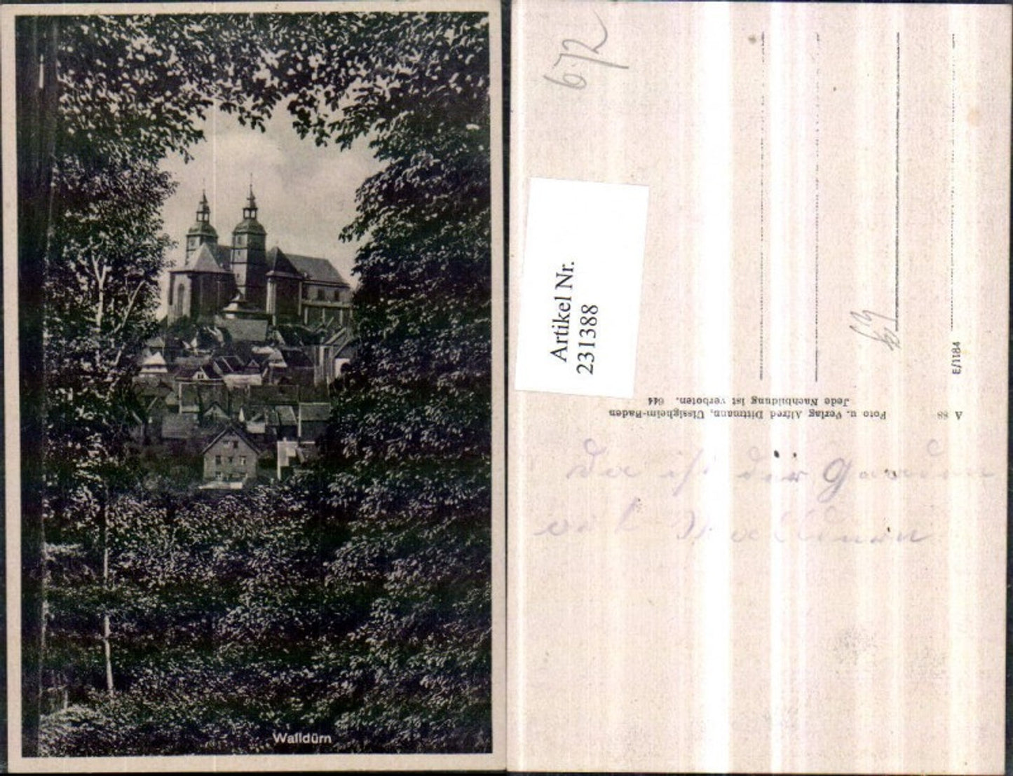 231388,Walldürn Teilansicht Kirche Partie