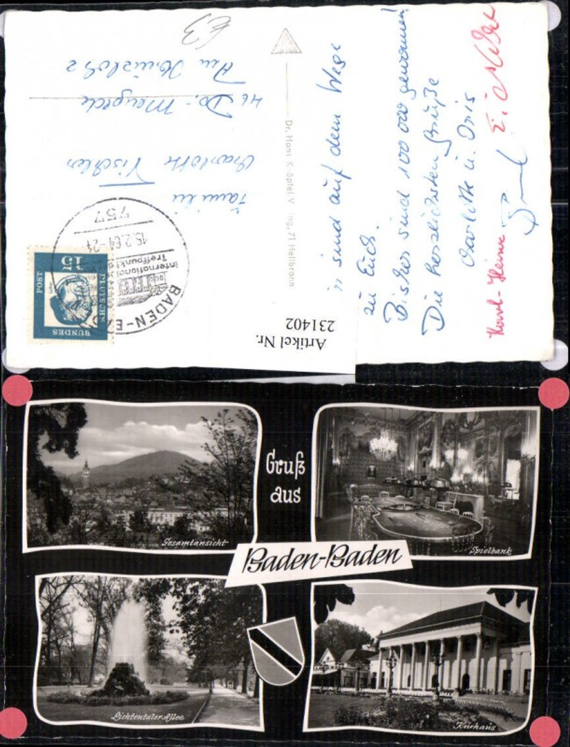 231402,Baden-Baden Totale Spielbank Casino Kurhaus Lichtentaler Allee Mehrbildkarte