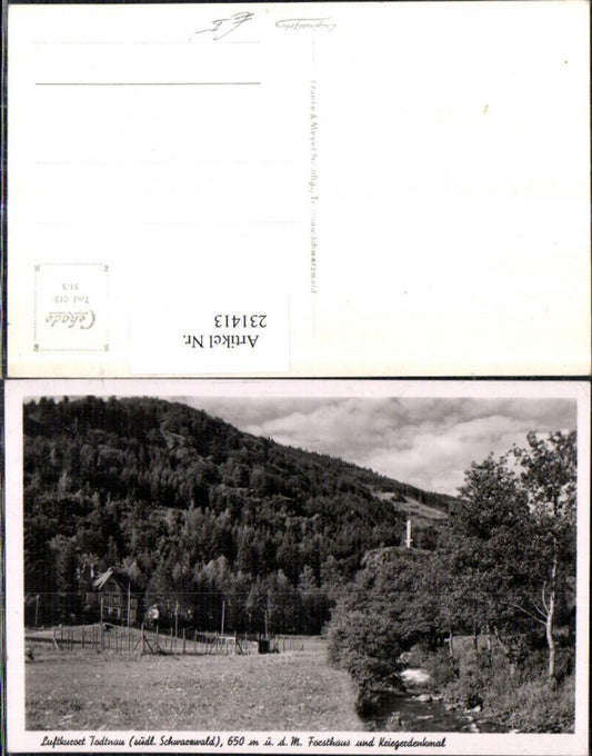 231413, Todtnau in the southern Black Forest, Forester's Lodge and War Memorial