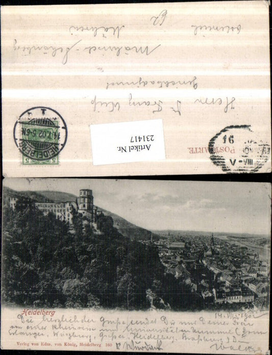 231417, Heidelberg Totale m. Schloss pub Edmund v. König 160