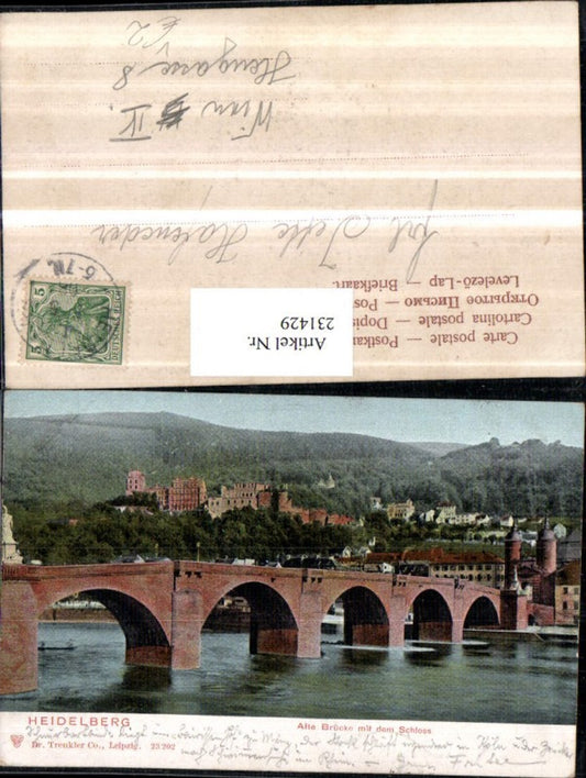 231429, Heidelberg Old Bridge with Castle pub Trenkler &amp; Co. 23202
