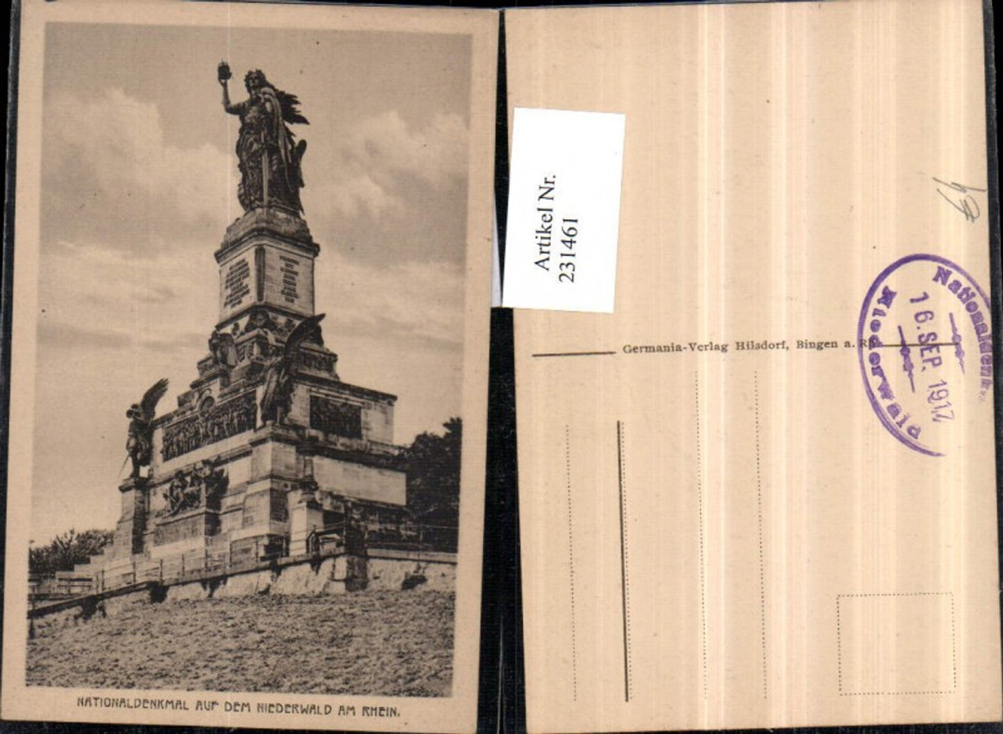 231461,Nationaldenkmal auf d. Niederwald b. Rüdesheim a. Rhein