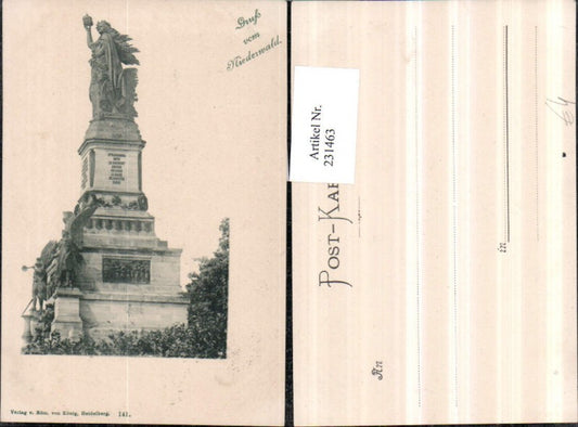231463,Gruß v. Niederwald Nationaldenkmal b. Rüdesheim a. Rhein pub Edmund v. König 141