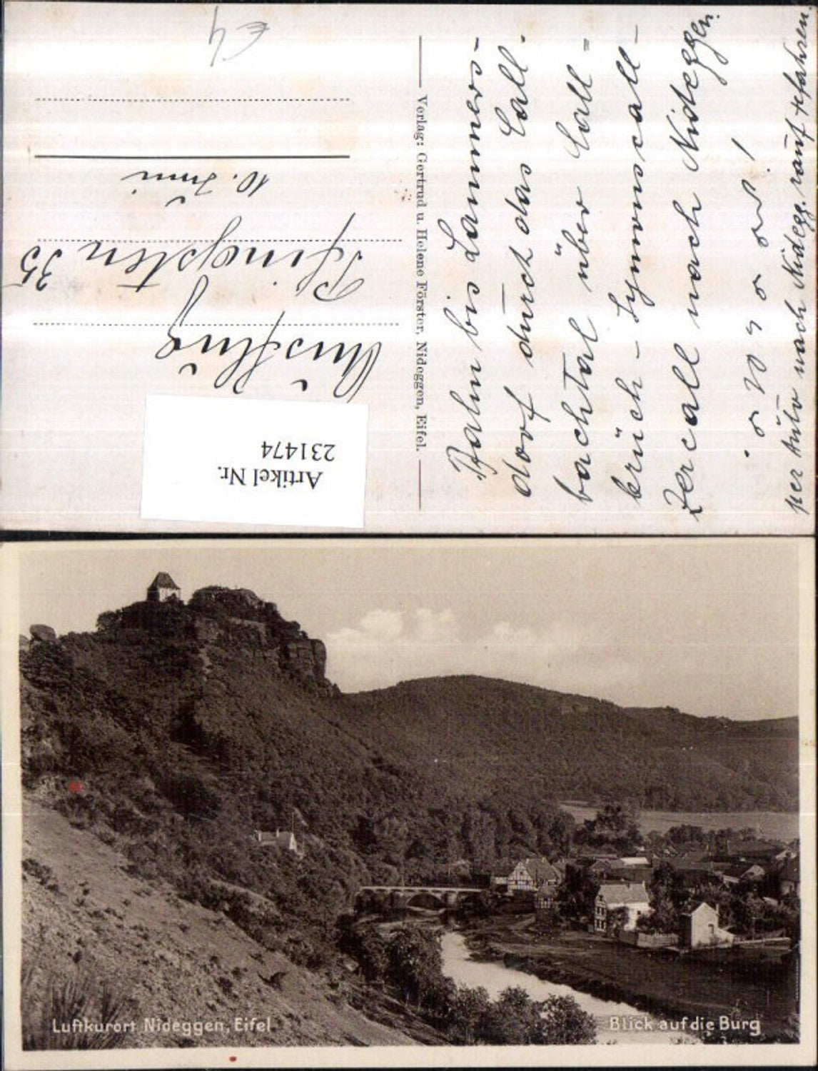 231474,Nideggen in d. Eifel Blick auf d. Burg