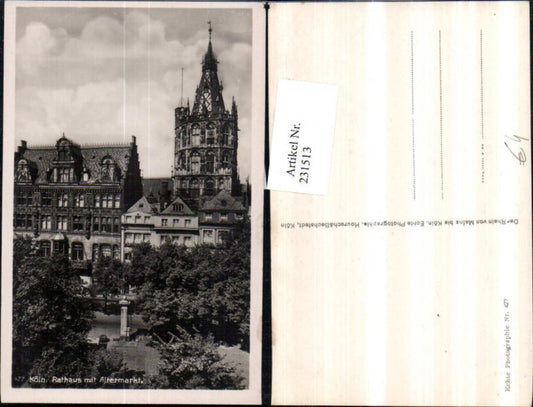 231513,Köln a. Rhein Rathaus m. Altermarkt