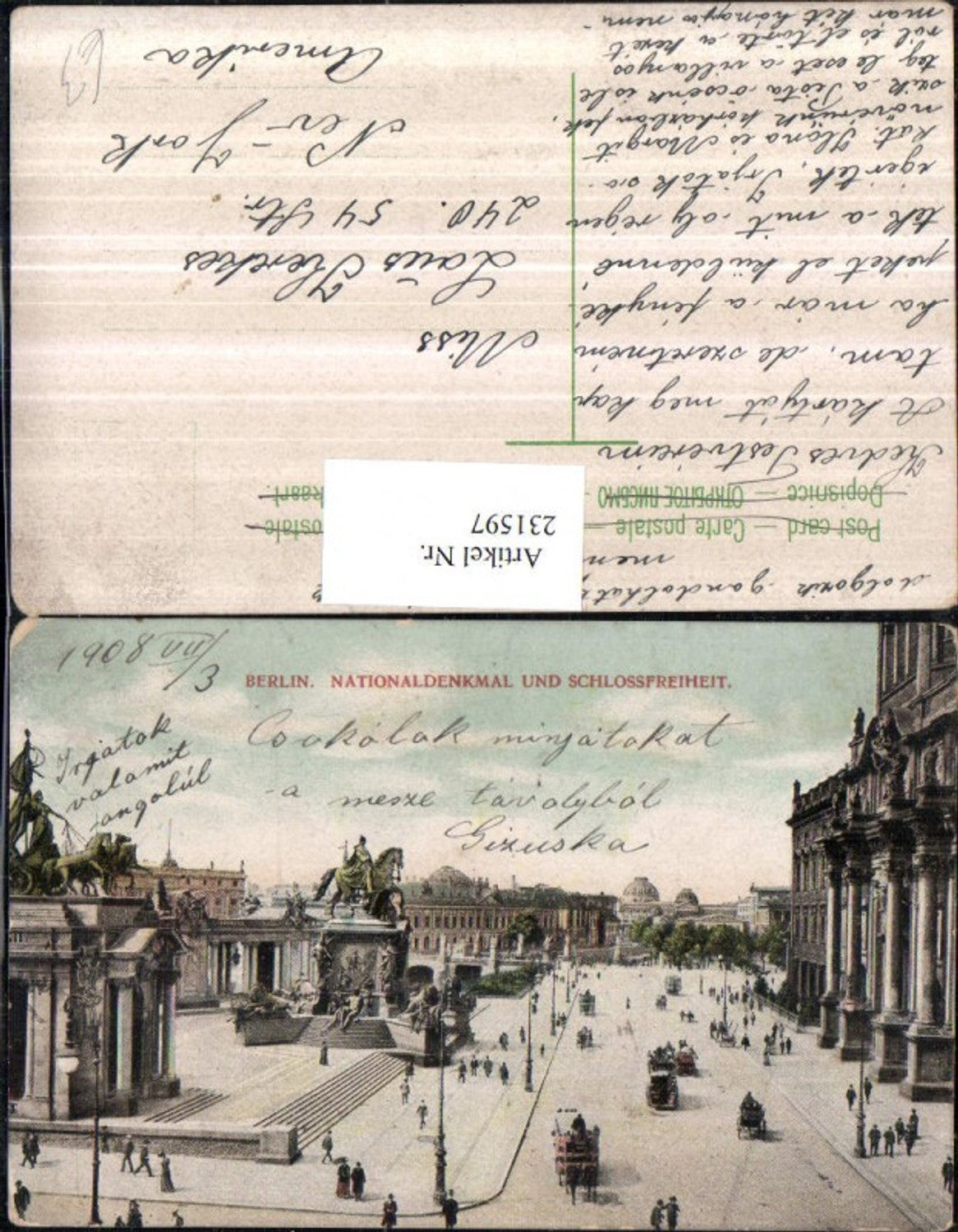 231597,Berlin Nationaldenkmal u. Schlossfreiheit Straßenansicht