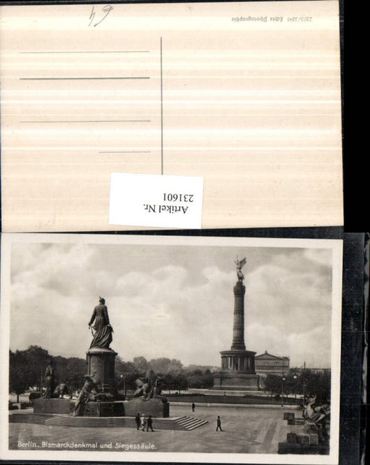 231601,Berlin Bismarck-Denkmal u. Siegessäule Säule