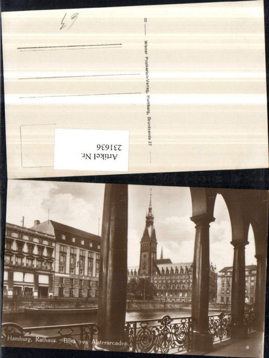 231636,Hamburg Rathaus Blick v. Alsterarkaden