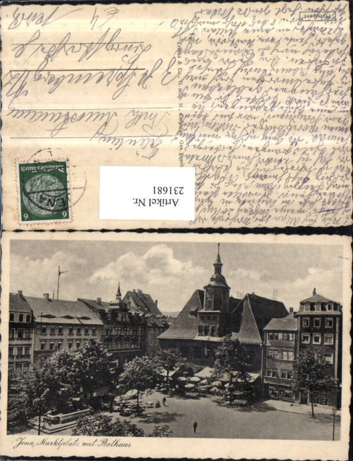 231681, Jena Market Square with Town Hall