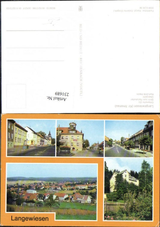 231689, Langgewiesen Totale Motiv Ratskeller Karl-Zink-Heim Street view Multi-view postcard