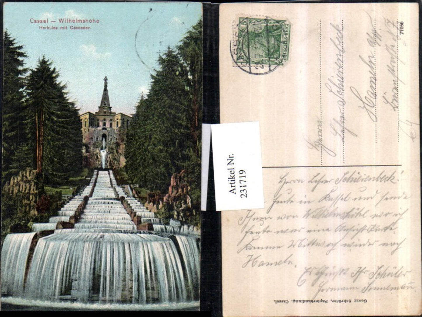 231719,Kassel Wilhelmshöhe Herkules m. Cascaden Wasserfall