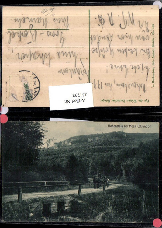 231752,Hohenstein bei Hessisch Oldendorf Partie Brücke Pferdekutsche Kutsche