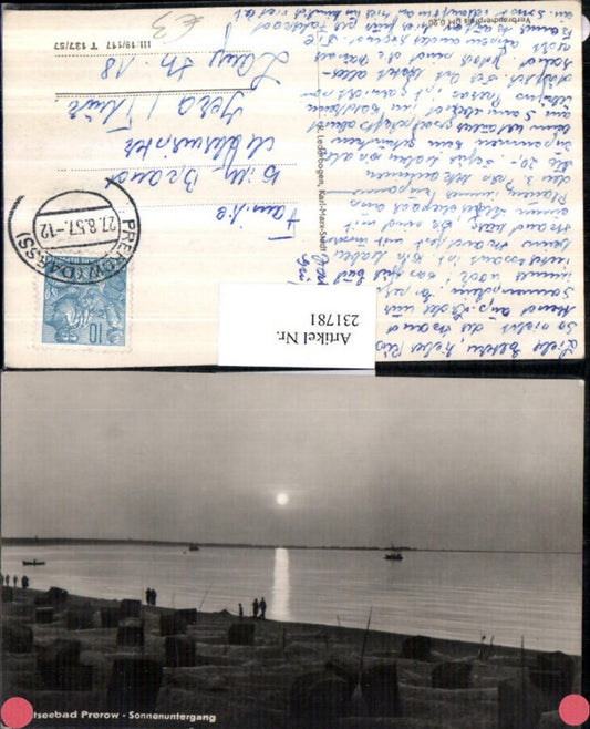 231781,Ostseebad Prerow Sonnenuntergang Strand Strandleben Strandkörbe