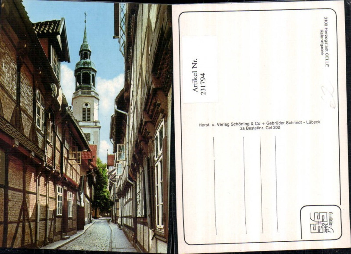 231794,Celle Kalandgasse Straßenansicht Turm